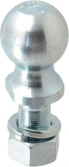 Reese - 2" Diam, 2" Shank Length, Hitch Ball - 1" Shank Diam, 7,500 Lb Capacity, Zinc Finish - Makers Industrial Supply