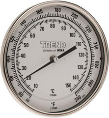 Wika - 2-1/2 Inch Long Stem, 5 Inch Dial Diameter, Stainless Steel, Back Connected Bi-Metal Thermometer - 10 to 150°C, 1% Accuracy - Makers Industrial Supply