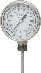 Wika - 2-1/2 Inch Long Stem, 3 Inch Dial Diameter, Stainless Steel, Bottom Connected Bi-Metal Thermometer - 10 to 260°C, 1% Accuracy - Makers Industrial Supply