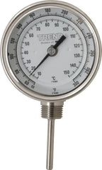 Wika - 2-1/2 Inch Long Stem, 3 Inch Dial Diameter, Stainless Steel, Adjustable Angle Bi-Metal Thermometer - 10 to 150°C, 1% Accuracy - Makers Industrial Supply