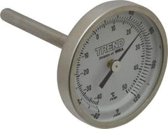 Wika - 2-1/2 Inch Long Stem, 2 Inch Dial Diameter, Stainless Steel, Back Connected Bi-Metal Thermometer - -40 to 50°C, 1% Accuracy - Makers Industrial Supply