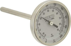 Wika - 4 Inch Long Stem, 2 Inch Dial Diameter, Stainless Steel, Back Connected Bi-Metal Thermometer - -15 to 90°C, 1% Accuracy - Makers Industrial Supply