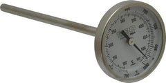 Wika - 6 Inch Long Stem, 2 Inch Dial Diameter, Stainless Steel, Back Connected Bi-Metal Thermometer - 100 to 540°C, 1% Accuracy - Makers Industrial Supply