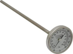 Wika - 9 Inch Long Stem, 2 Inch Dial Diameter, Stainless Steel, Back Connected Bi-Metal Thermometer - 10 to 260°C, 1% Accuracy - Makers Industrial Supply