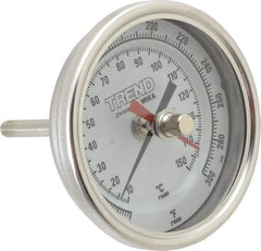 Wika - 2-1/2 Inch Long Stem, 3 Inch Dial Diameter, Stainless Steel, Back Connected Bi-Metal Thermometer - 10 to 150°C, 1% Accuracy - Makers Industrial Supply