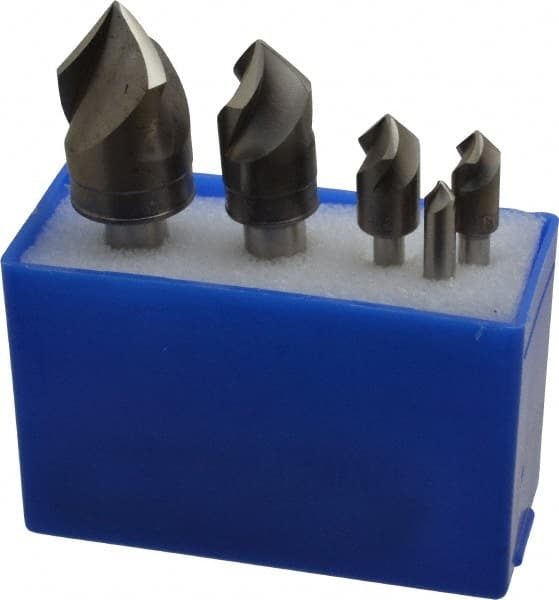 M.A. Ford - 5 Piece, 1/4 to 1" Head Diam, 82° Included Angle, Single End Countersink Set - Makers Industrial Supply