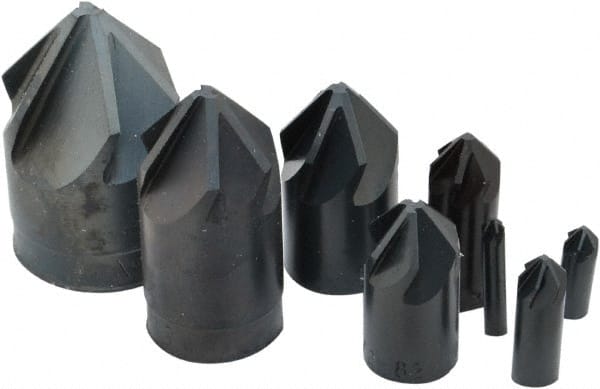 M.A. Ford - 8 Piece, 1/8 to 1" Head Diam, 82° Included Angle, Single End Countersink Set - Makers Industrial Supply