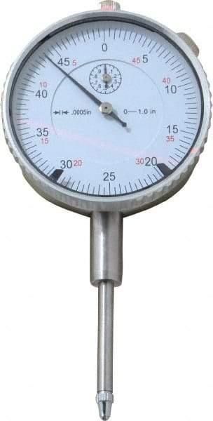 Value Collection - 1" Range, 0-50 Dial Reading, 0.0005" Graduation Dial Drop Indicator - 2.28" Dial, Revolution Counter - Makers Industrial Supply