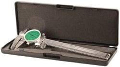 Value Collection - 0" to 6" Range, 0.001" Graduation, 0.1" per Revolution, Dial Caliper - Green Face, 1.57" Jaw Length - Makers Industrial Supply