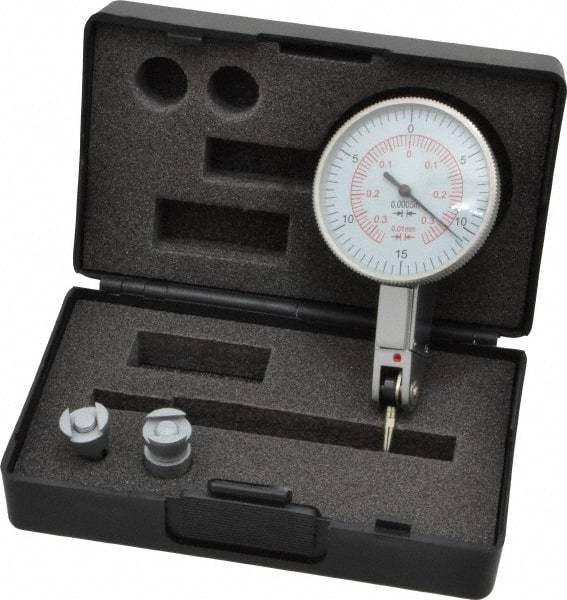 Value Collection - 0.03 Inch Range, 0.0005 Inch Dial Graduation, Horizontal Dial Test Indicator - White Dial, 0-15-0; 0-35-0 Dial Reading - Makers Industrial Supply