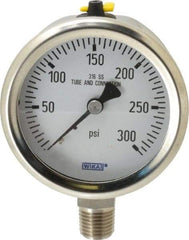 Wika - 2-1/2" Dial, 1/4 Thread, 0-300 Scale Range, Pressure Gauge - Lower Connection Mount, Accurate to 1.5% of Scale - Makers Industrial Supply