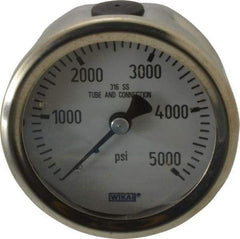 Wika - 2-1/2" Dial, 1/4 Thread, 0-5,000 Scale Range, Pressure Gauge - Center Back Connection Mount, Accurate to 1.5% of Scale - Makers Industrial Supply