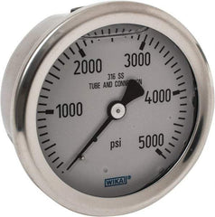 Wika - 2-1/2" Dial, 1/4 Thread, 0-5,000 Scale Range, Pressure Gauge - Center Back Connection Mount, Accurate to 1.5% of Scale - Makers Industrial Supply