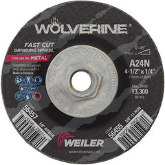 Vortec Pro 4-1/2″ × 1/4″ Type 27 Grinding Wheel, A24N, 5/8″-11 UNC Nut - Makers Industrial Supply