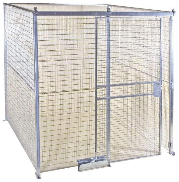 Folding Guard - 8' Wide x 2' High, Temporary Structure Galvanized Welded Wire Panel - 8' x 2' Panel - Makers Industrial Supply