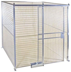 Folding Guard - 8' Wide x 4' High, Temporary Structure Galvanized Welded Wire Panel - 8' x 4' Panel - Makers Industrial Supply