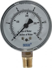 Wika - 2-1/2" Dial, 1/4 Thread, 0-15/0-380 Scale Range, Pressure Gauge - Lower Connection Mount, Accurate to 1.5% of Scale - Makers Industrial Supply