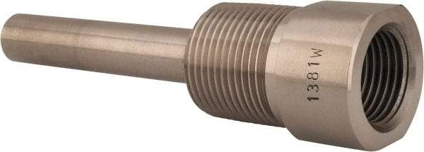 Alloy Engineering - 4 Inch Overall Length, 3/4 Inch Thread, 304 Stainless Steel Standard Thermowell - 2-1/2 Inch Insertion Length - Makers Industrial Supply