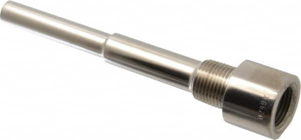 Alloy Engineering - 6 Inch Overall Length, 1/2 Inch Thread, 316 Stainless Steel Standard Thermowell - 4-1/2 Inch Insertion Length - Makers Industrial Supply