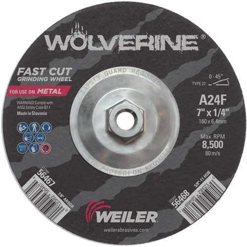 7X1/4 TYPE 27 GRINDING WHEEL A24R - Makers Industrial Supply