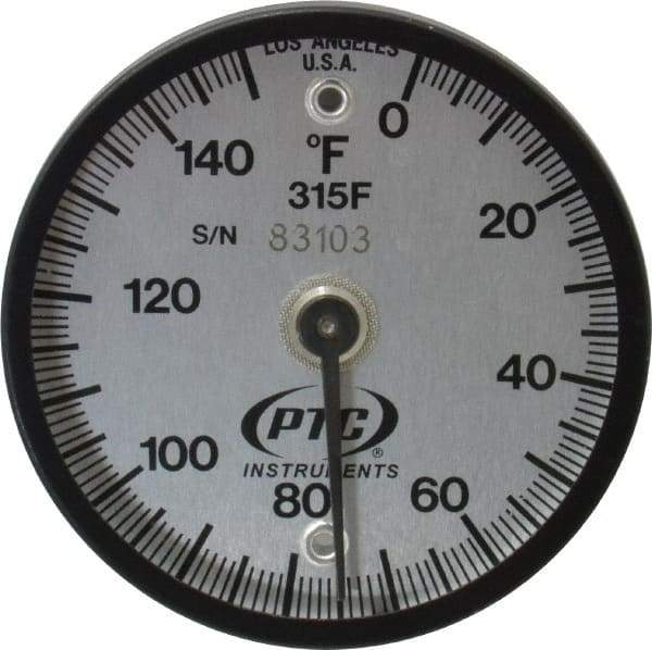 PTC Instruments - 150°F, 2 Inch Dial Diameter, Dual Magnet Mount Thermometer - 1° Division Graduation - Makers Industrial Supply