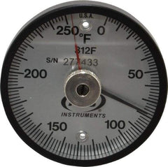 PTC Instruments - 250°F, 2 Inch Dial Diameter, Dual Magnet Mount Thermometer - 2° Division Graduation - Makers Industrial Supply