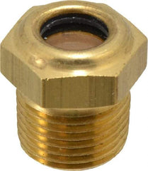 LDI Industries - 7/16" Sight Diam, 3/8" Thread, 0.88" OAL, Low Pressure Pipe Thread Lube Sight, Open View Sight Glass & Flow Sight - 3/4" Head, 30 Max psi, 3/8-18 Thread - Makers Industrial Supply