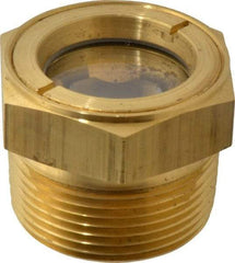 LDI Industries - 1-1/8" Sight Diam, 1-1/4" Thread, 1.44" OAL, Low Pressure Pipe Thread Lube Sight with Reflector Sight Glass & Flow Sight - 1-3/4" Head, 5 Max psi, 1-1/4 to 11-1/2 Thread - Makers Industrial Supply