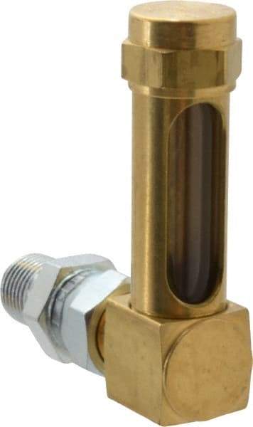 LDI Industries - 1-3/8 Inch Long Sight, 1/4 Inch Thread Size, Buna-N Seal Union Coupling, Vented Oil-Level Indicators and Gauge - 2-3/8 Inch Length to Center of Base - Makers Industrial Supply