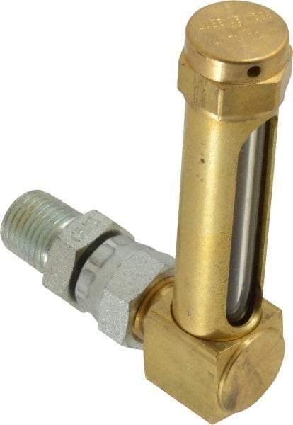 LDI Industries - 1-7/8 Inch Long Sight, 1/4 Inch Thread Size, Buna-N Seal Union Coupling, Vented Oil-Level Indicators and Gauge - 2-7/8 Inch Length to Center of Base - Makers Industrial Supply