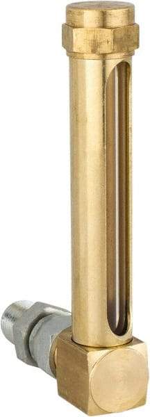 LDI Industries - 2-3/4 Inch Long Sight, 1/4 Inch Thread Size, Buna-N Seal Union Coupling, Vented Oil-Level Indicators and Gauge - 3-7/8 Inch Length to Center of Base - Makers Industrial Supply