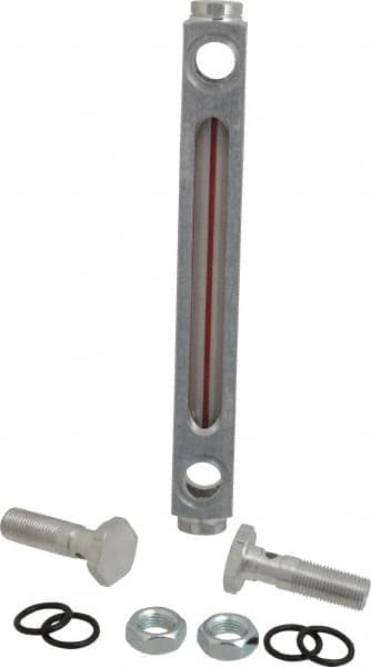 LDI Industries - 1/2-20 Thread, 4-1/2 Inch Sight Length, Closed Circuit Liquid Level Sight Gauge - 6 Inch Length to Center of Base, 7-5/8 Inch Overall Length, Buna-N Seal - Makers Industrial Supply