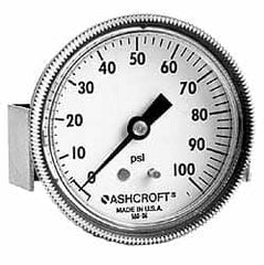 Ashcroft - 3-1/2" Dial, 1/4 Thread, 0-300 Scale Range, Pressure Gauge - Center Back Connection Mount - Makers Industrial Supply