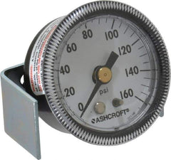 Ashcroft - 1-1/2" Dial, 1/8 Thread, 0-160 Scale Range, Pressure Gauge - Center Back Connection Mount - Makers Industrial Supply