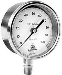 Ashcroft - 3" Dial, 1/4 Thread, 0-150 Scale Range, Pressure Gauge - Lower Connection Mount, Accurate to 0.5% of Scale - Makers Industrial Supply