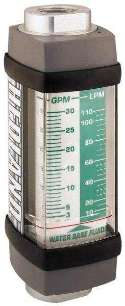 Hedland - 3/4" NPTF Port Water-Based Liquid Flowmeter - 3000 Max psi, 2 to 20 GPM, Anodized Aluminum - Makers Industrial Supply