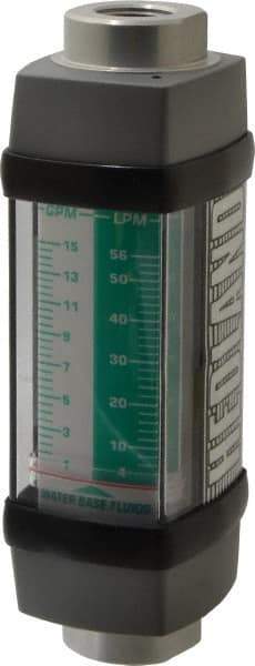 Hedland - 1/2" NPTF Port Water-Based Liquid Flowmeter - 3000 Max psi, 1 to 15 GPM, Anodized Aluminum - Makers Industrial Supply