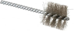 Schaefer Brush - 1 Inch Inside Diameter, 1-3/16 Inch Actual Brush Diameter, Stainless Steel, Power Fitting and Cleaning Brush - 3/16 Shank Diameter, 3-5/8 Inch Long, Twisted Wire Stem, 1-1/8 Inch Refrigeration Outside Diameter - Makers Industrial Supply