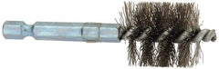 Schaefer Brush - 3/4 Inch Inside Diameter, 15/16 Inch Actual Brush Diameter, Stainless Steel, Power Fitting and Cleaning Brush - 1/4 Shank Diameter, 3-1/8 Inch Long, Hex Shaft Stem, 7/8 Inch Refrigeration Outside Diameter - Makers Industrial Supply