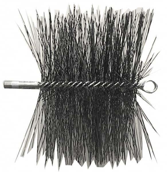 Schaefer Brush - 8" Square, Dense Steel Wire Chimney Brush - 1/4" NPSM Male Connection - Makers Industrial Supply