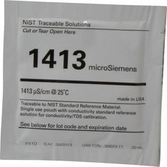 Oakton - Conductivity Calibration Solutions & Solutions Sets Type: Conductivity/TDS Solution Single Pouches Conductivity: 1413 µ S - Makers Industrial Supply