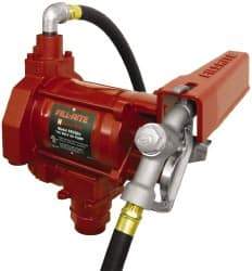 Tuthill - 20 GPM, 3/4" Hose Diam, AC Tank Pump with Manual Nozzle - 1-1/4" Inlet, 3/4" Outlet, 115 Volts, 12' Hose Length, 1/3 hp - Makers Industrial Supply