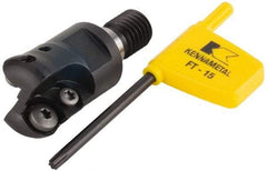 Kennametal - 25.4mm Cutting Diam, 1" Max Depth of Cut, Modular Connection Indexable Copy End Mill - 2 Inserts, RDHX 12T3M0S Insert, KDM Toolholder - Makers Industrial Supply