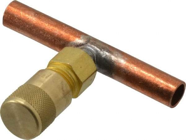 Parker - 500 Max psi, 1/4 Tube OD, Solder Tee Access Valve - Brass - Makers Industrial Supply