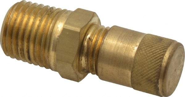 Parker - 1/4-18 Male Pipe, 500 Max psi, 1/4 Tube OD, Male Connector Access Valve - Brass - Makers Industrial Supply