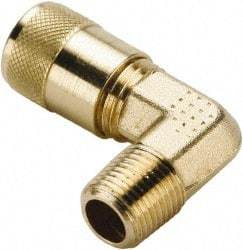 Parker - 1/8-27 Male Pipe, 500 Max psi, 1/4" Tube OD, Forged Male Elbow Access Valve - Brass - Makers Industrial Supply