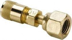 Parker - 500 Max psi, 1/4 Tube OD, Flare Swivel Nut Connector Access Valve - Brass - Makers Industrial Supply