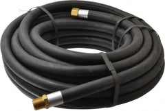 Alliance Hose & Rubber - 1/2" ID x 27/32" OD 50' Long Multipurpose Air Hose - MNPT x FNPT(Swivel) Ends, 300 Working psi, -40 to 190°F, 1/2" Fitting, Black - Makers Industrial Supply