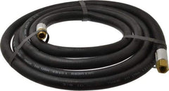 Alliance Hose & Rubber - 3/8" ID x 23/32" OD 10' Long Multipurpose Air Hose - MNPT x FNPT(Swivel) Ends, 300 Working psi, -40 to 190°F, 1/4" Fitting, Black - Makers Industrial Supply