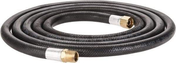 Alliance Hose & Rubber - 3/8" ID x 23/32" OD 10' Long Multipurpose Air Hose - MNPT x FNPT(Swivel) Ends, 300 Working psi, -40 to 190°F, 3/8" Fitting, Black - Makers Industrial Supply